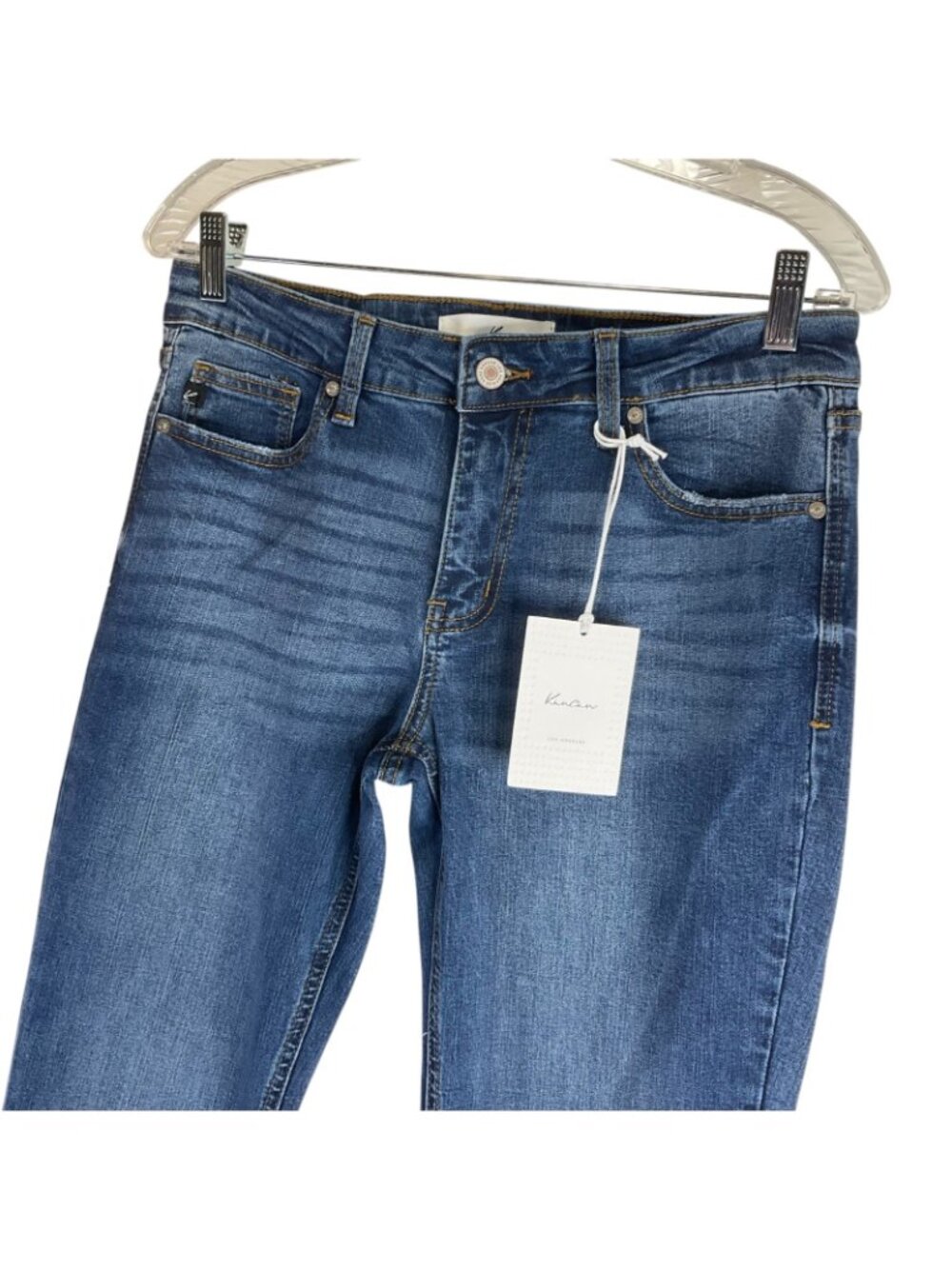 KanCan Jeans Womens Sz 8 Dark Indigo Mid Rise Bootcut Stretch Denim Nwt $80 - Picture 2 of 11